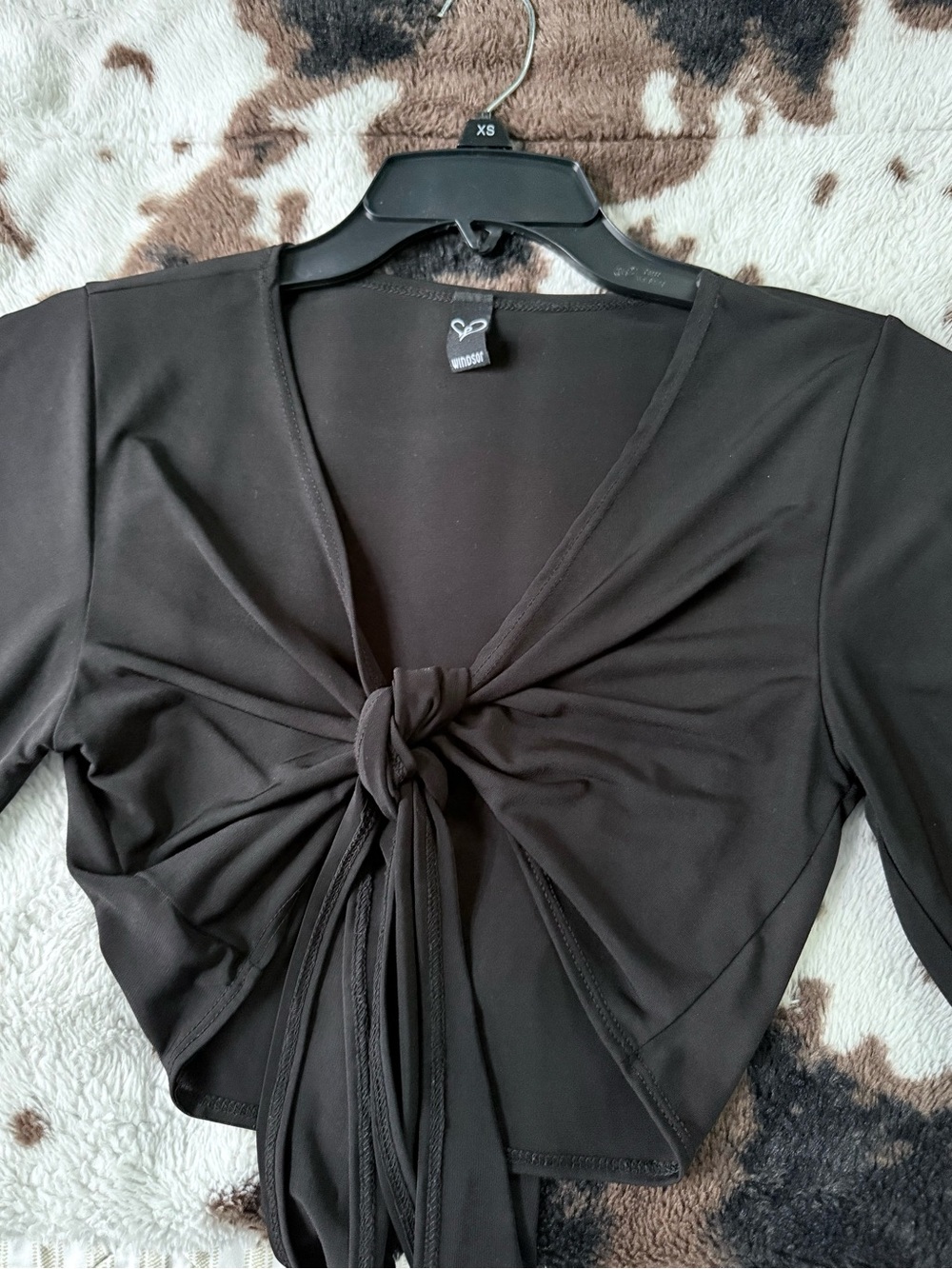 Tie-Front Black Women’s Top by Windsor